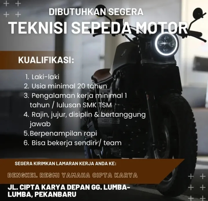 Lowongan Teknisi Sepeda Motor