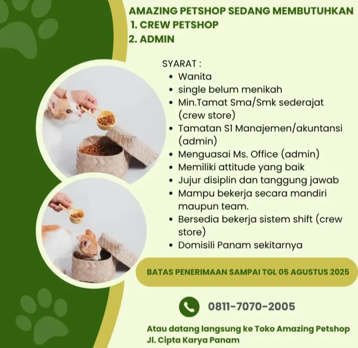 lowongan kerja Amazing Petshop