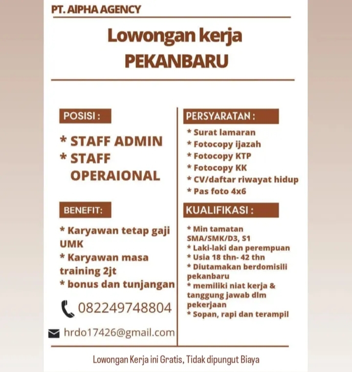 Lowongan Kerja PT AIPHA
